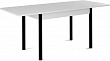 стол Милан-1 EVO 110х70 (+30+30) (ноги 4 чёрный) (Белый цемент)