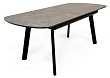 стол Шамони-3 (керамика) 160х90(+37) (ноги черные) (керамика  ARMANI GREY)