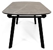 стол Шамони-2 (керамика) 160х90(+37) (ноги черные) (керамика  ARMANI GREY)