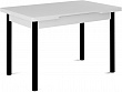 стол Милан-мини EVO 90х60 (+30+30) (ноги 4 чёрный) (Белый цемент)