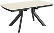 стол Атланта-3/Е (керамика) 130х90(+37) (ноги черные) керамика CREAM LATTE)